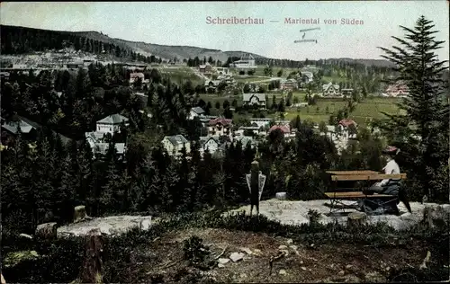 Ak Szklarska Poręba Schreiberhau Riesengebirge Schlesien, Mariental von Süden