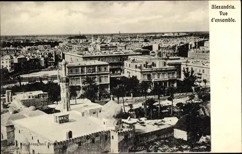 Ak Alexandria Ägypten, Vue d'ensemble, Blick auf den Ort, Minarett, Häuser