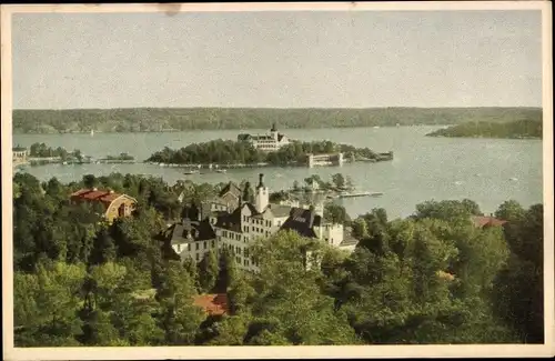 Ak Saltsjöbaden Schweden, Blick aus der Vogelschau