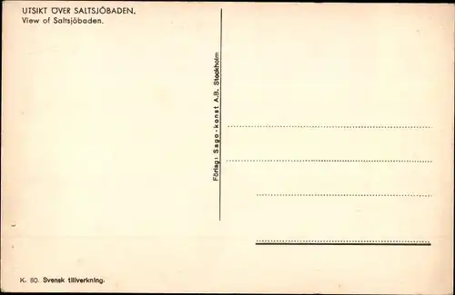 Ak Saltsjöbaden Schweden, Blick aus der Vogelschau