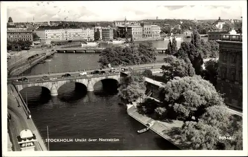 Ak Stockholm Schweden, Utsikt över Norrström