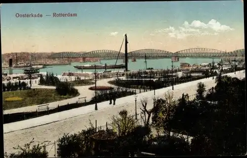 Ak Rotterdam Südholland Niederlande, Oosterkade, Brücke