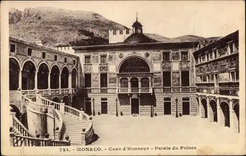 Ak Monaco, Cour d'Honneur, Palais du Prince