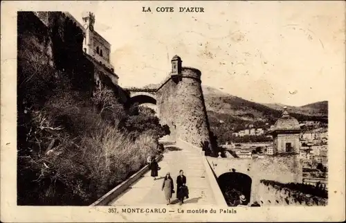 Ak Monte Carlo Monaco, La montée du Palais