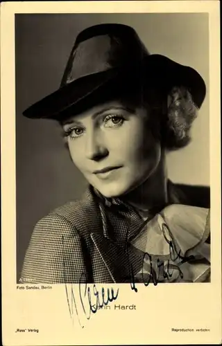 Ak Schauspielerin Karin Hardt, Portrait, Autogramm