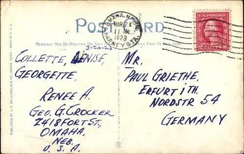 Ak Omaha Nebraska, Woodmen of the World Building, Passanten