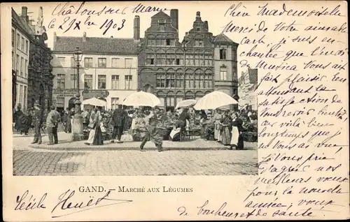 Ak Gand Gent Ostflandern, Marché aux Légumes