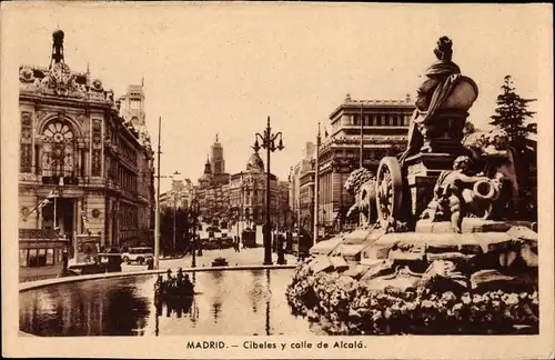 Ak Madrid Spanien, La Cibeles y calle de Alcala