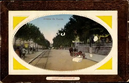 Präge Passepartout Ak Konstantinopel Istanbul Türkei, Avenue du Taxim