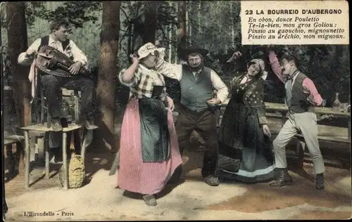 Ak Auvergne, La Bourreio d'Aubergno, Tänzer in Trachten