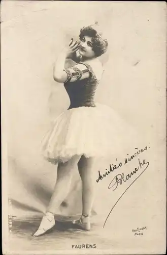 Ak Balletttänzerin Faurens, Portrait