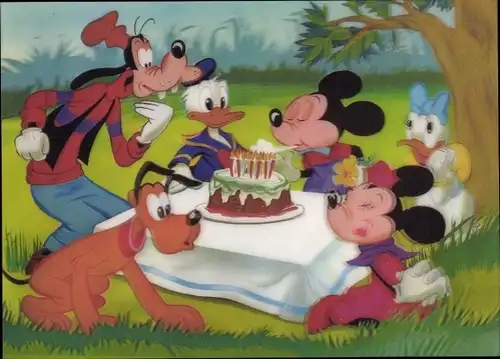 3 D Ak Walt Disney, Mickey Maus, Minnie, Goofy, Donald Duck, Daisy, Pluto