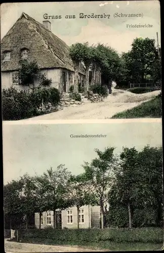 Ak Brodersby in Schleswig Holstein, Friedenseiche, Gemeindevorsteher