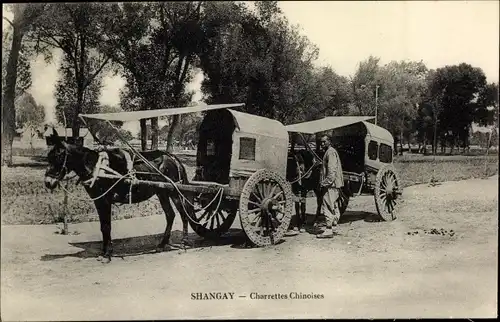 Ak Shanghai China, Charrettes Chinoises