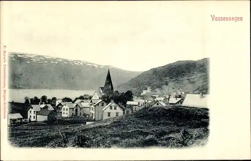 Ak Vossevangen Norwegen, Ort, Kirche, Panorama