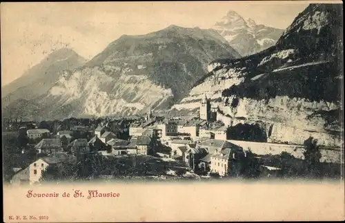 Ak Saint Maurice Kanton Wallis, Panorama