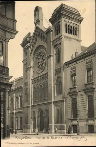 Judaika Ak Bruxelles Brüssel, Rue de la Regence, La Synagogue