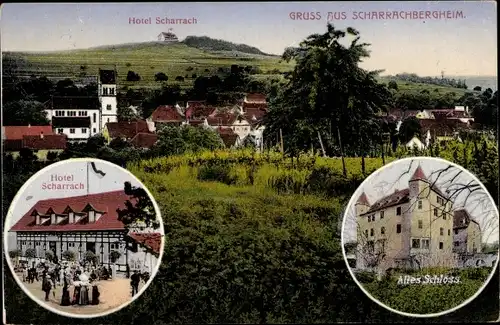 Ak Dahlenheim Elsass Bas Rhin, Altes Schloss, Hotel Scharrach, Blick auf den Ort