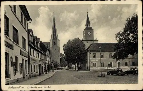 Ak Hohenmölsen Burgenlandkreis, Rathaus mit Kirche