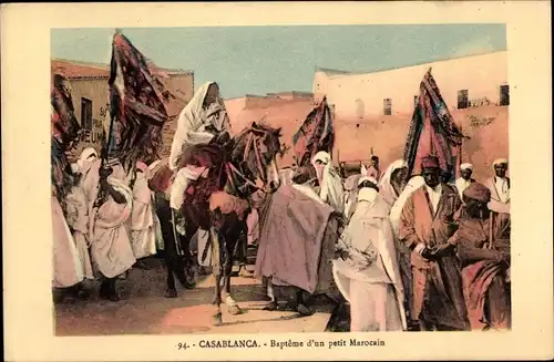 Ak Casablanca Marokko, Bapteme d'un petit Marocain