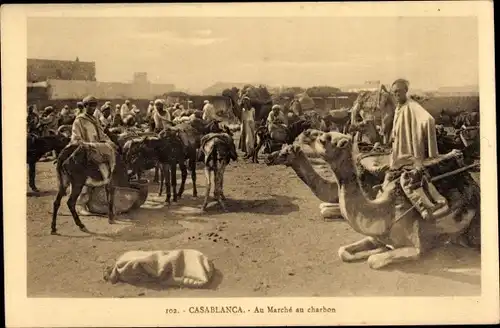 Ak Casablanca Marokko, Au Marche au charbon