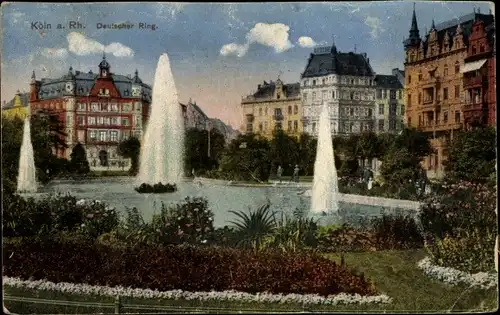 Ak Köln am Rhein, Deutscher Ring, Fontänen