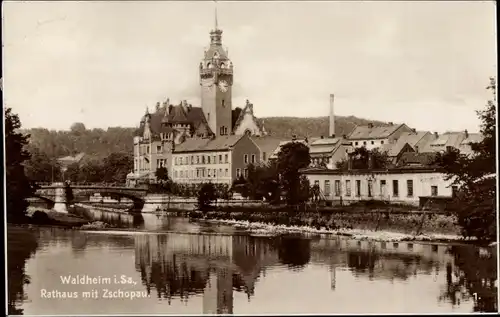 Ak Waldheim in Sachsen, Rathaus mit Zschopau