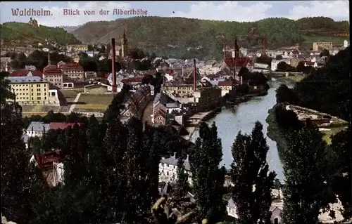 Ak Waldheim in Sachsen, Blick von der Alberthöhe aus