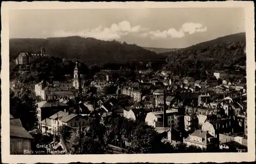 Ak Greiz im Vogtland, Blick vom Hainberg, Panorama