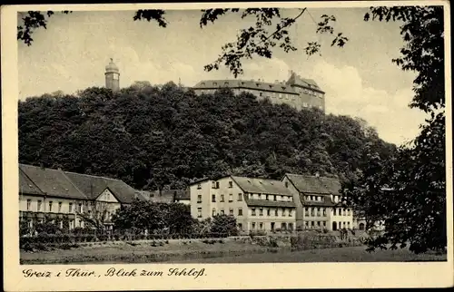 Ak Greiz im Vogtland, Blick zum Schloss