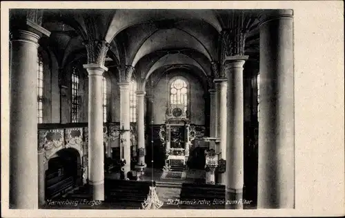 Ak Marienberg im Erzgebirge Sachsen, Innenansicht der St. Marienkirche, Altar