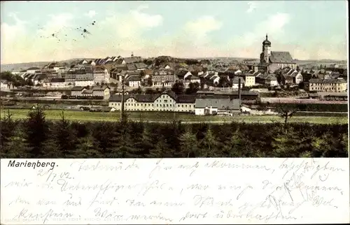 Ak Marienberg im Erzgebirge Sachsen, Stadtpanorama