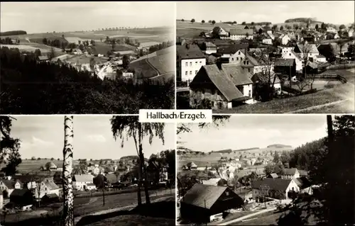 Ak Hallbach Olbernhau im Erzgebirge Sachsen, Panorama, Teilansichten