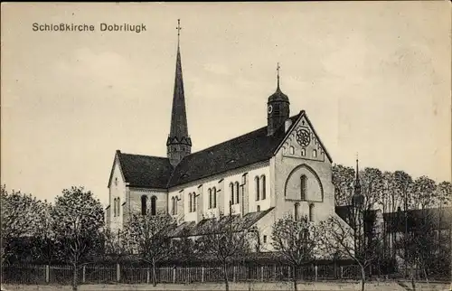 Ak Dobrilugk Doberlug Kirchhain in Brandenburg, Schlosskirche, Außenansicht