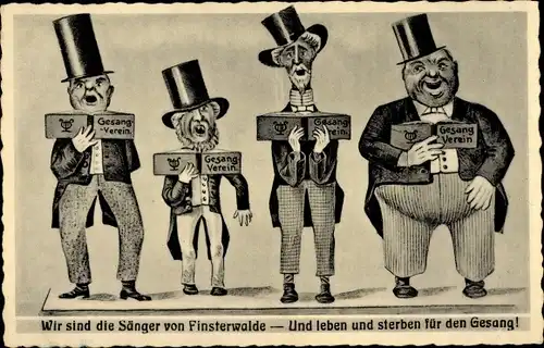 Künstler Ak Richter, B., Finsterwalde, Wir sind die Sänger von Finsterwalde