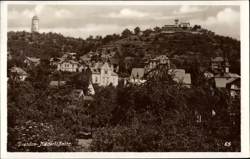 Ak Niederlössnitz Niederlößnitz Radebeul Sachsen, Panorama, Friedensburg