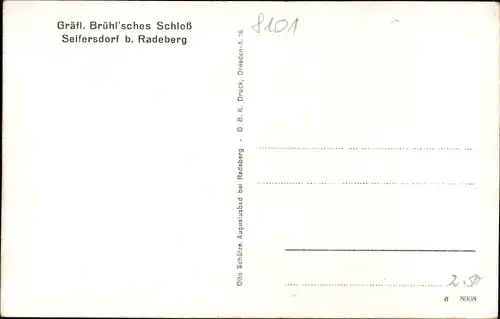 Ak Seifersdorf Wachau Sachsen, Gräfl. Brühl' sches Schloß