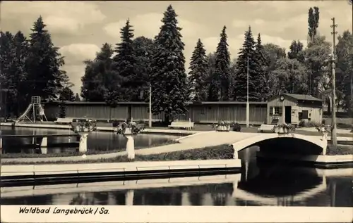 Ak Dresden Langebrück, Waldbad