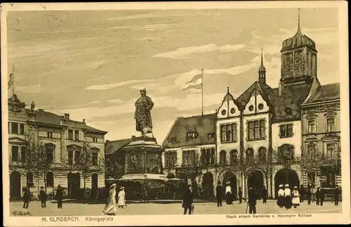 Ak Mönchengladbach am Niederrhein, Königsplatz, Denkmal