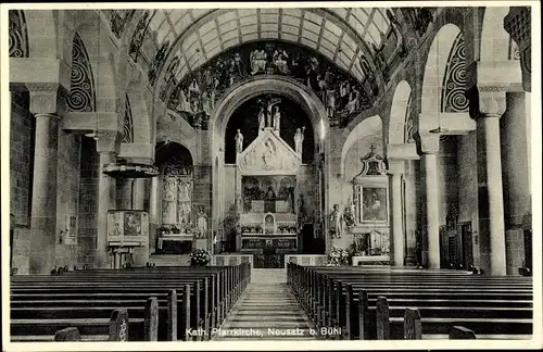 Ak Neusetz Bühl Baden, Blick in das Innere der Katholischen Pfarrkirche