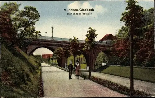 Ak Mönchengladbach am Niederrhein, Hohenzollernstraße, Brücke