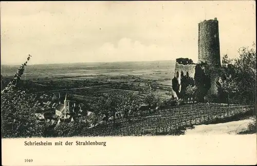 Ak Schriesheim an der Bergstraße, Strahlenburg, Panorama