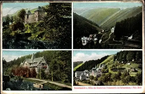 Ak Allersdorf Großbreitenbach in Thüringen, Bad Finkenmühle, Sanatorium, Villen, Gesamtansicht