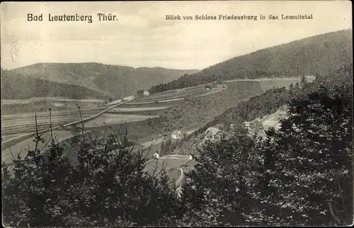 Ak Leutenberg in Thüringen, Blick vom Schloss Friedensburg in das Lemnitztal
