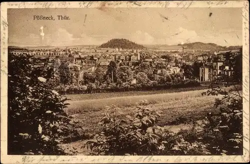 Ak Pößneck in Thüringen, Panorama vom Ort