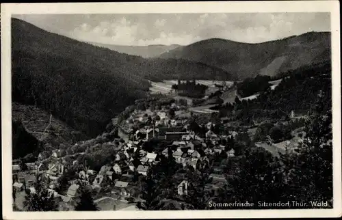 Ak Sitzendorf in Thüringen, Panorama vom Ort