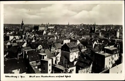 Ak Altenburg in Thüringen, Blick vom Nikolaiturm auf die Stadt, Schloss