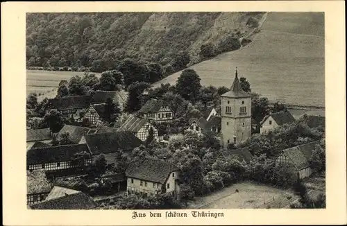 Ak Buchfahrt Buchfart Weimarer Land, Kirche, Ortsansicht