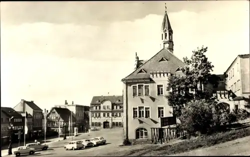 Ak Hohenstein Ernstthal in Sachsen, Markt mit Rathaus