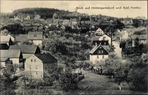 Ak Hartha Hintergersdorf Tharandt im Erzgebirge, Ortsansicht